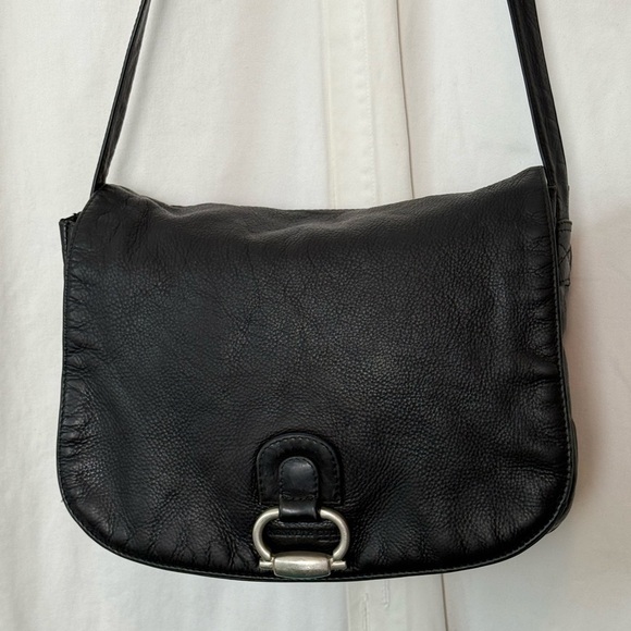Kenneth Cole Vintage Soft Thick Black Leather Organizer Crossbody Roomy - Picture 3 of 11